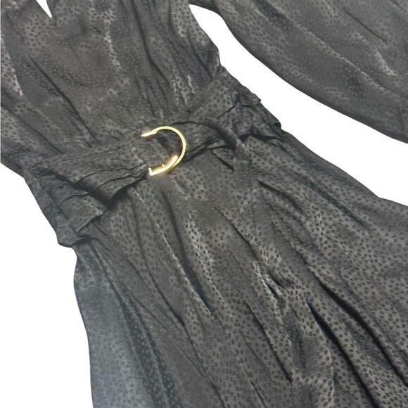 🔥ACLER luxury brand black Kerrison Draped Jersey long sleeve Maxi Dress size 2 - Picture 9 of 13